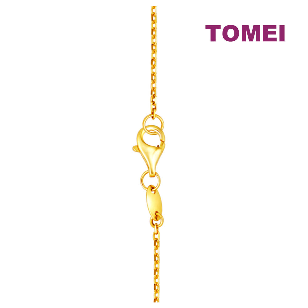 TOMEI Lusso Italia Butterfly & Heart Anklet, Yellow Gold 916