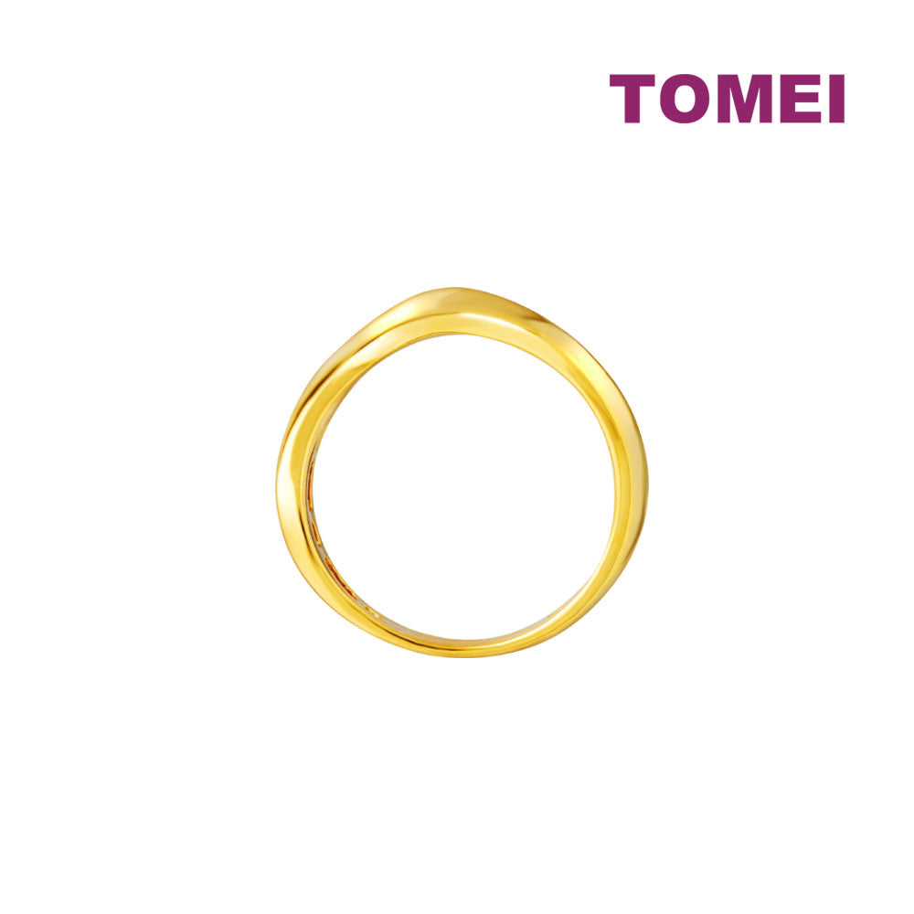 TOMEI High-polish Wavy Ring, Yellow Gold 916