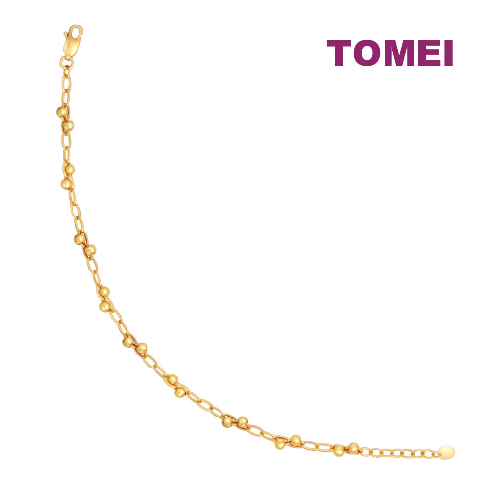 TOMEI Minimalist Bead Bracelet, Yellow Gold 916