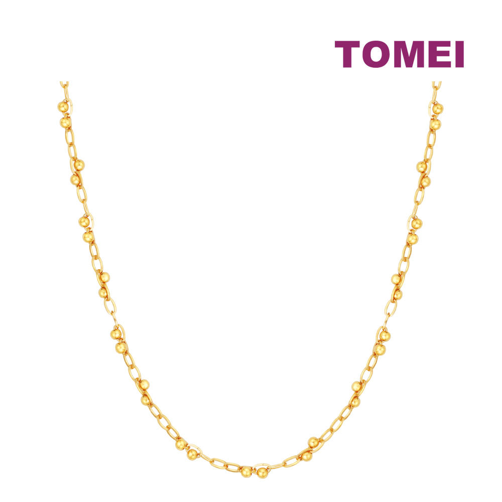 TOMEI Minimalist Bead Necklace, Yellow Gold 916