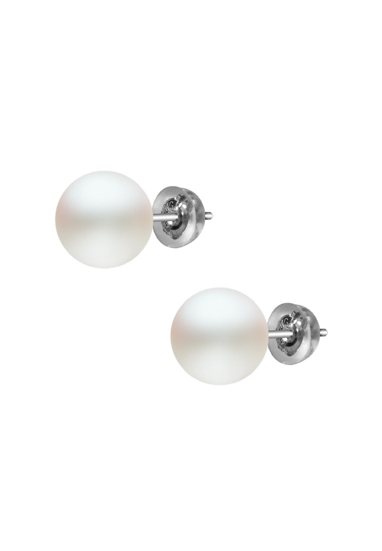 TOMEI Pearlfect Love Pearl Earrings, White Gold 585 (E1813P)