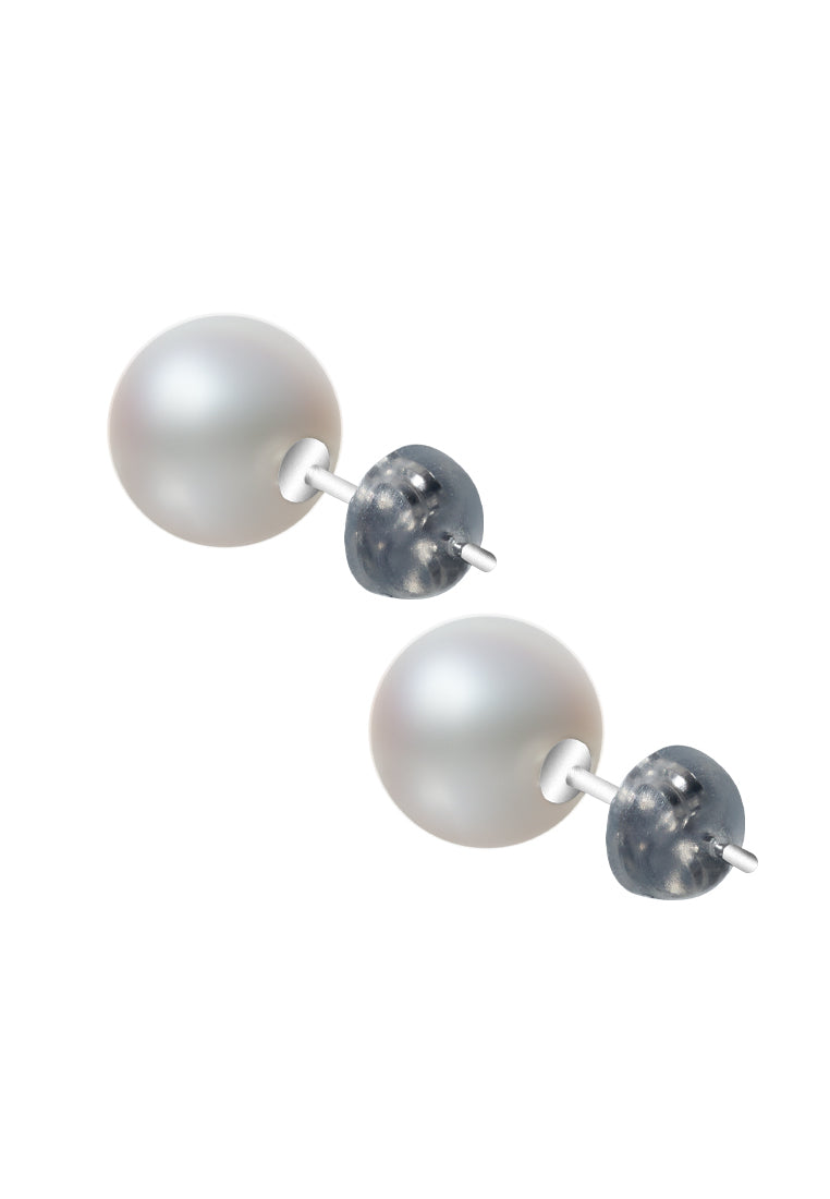 TOMEI Pearlfect Love Pearl Earrings, White Gold 585 (E1813P)