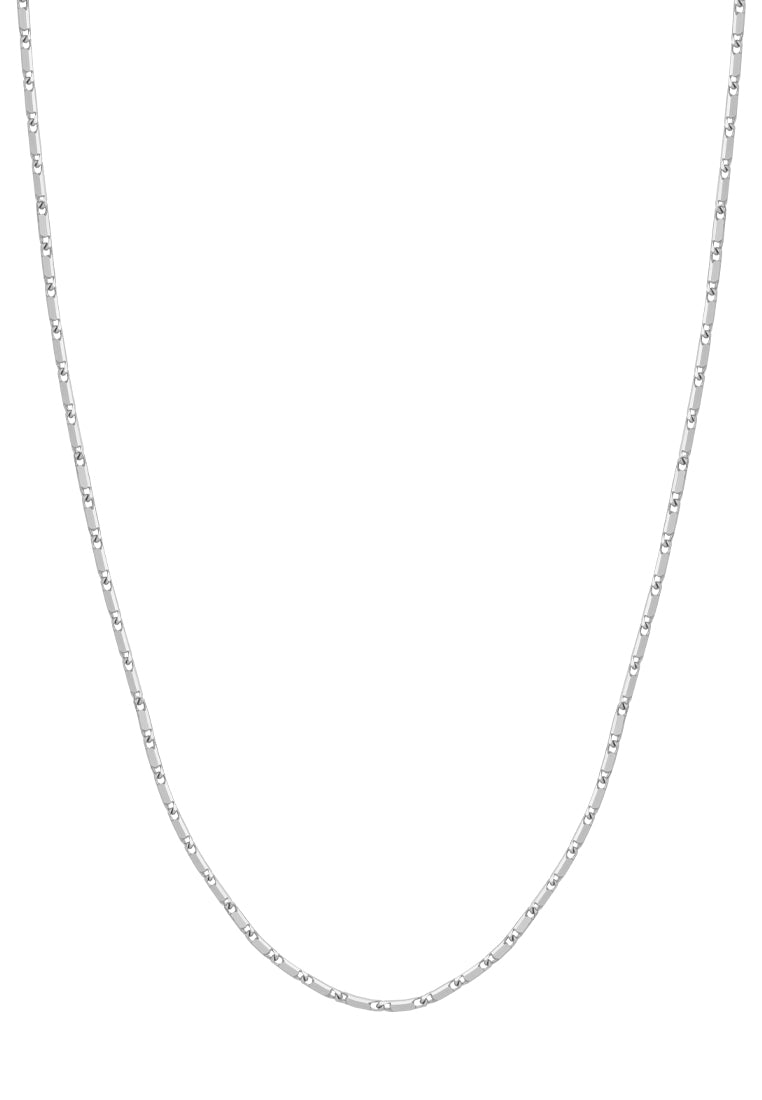 TOMEI Cylinder Link Necklace, White Gold 750