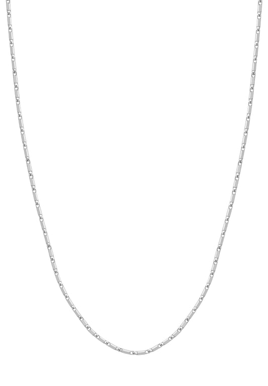 TOMEI Cylinder Link Necklace, White Gold 750