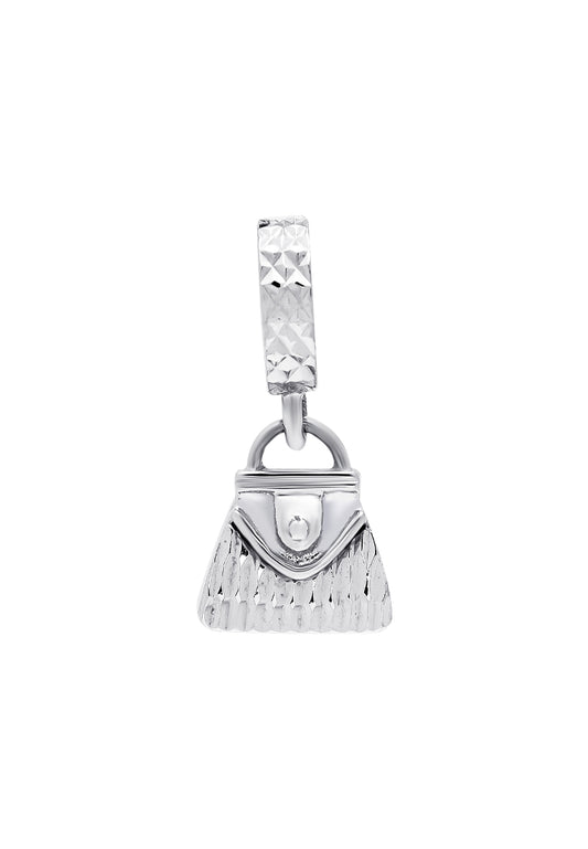 TOMEI Dangling Handbag Charm, White Gold 585
