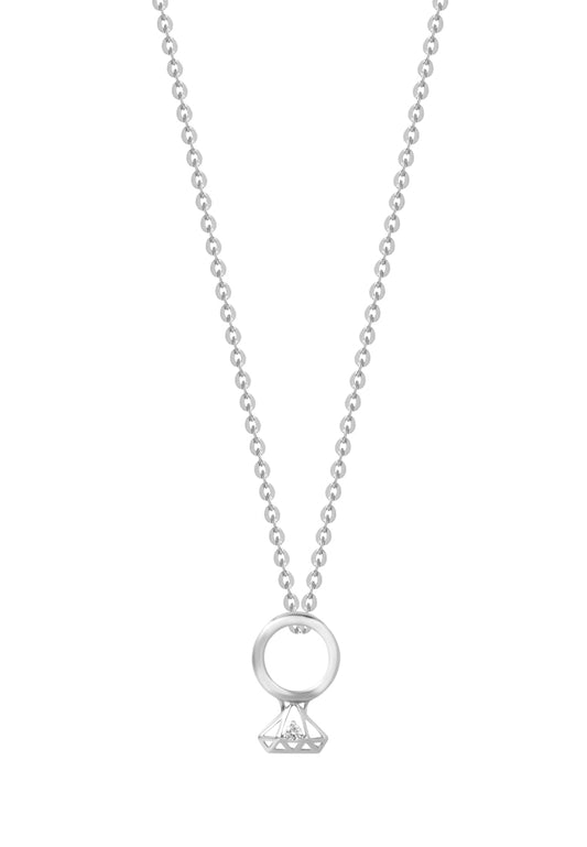 TOMEI Diamond Pendant Set, White Gold 375/585