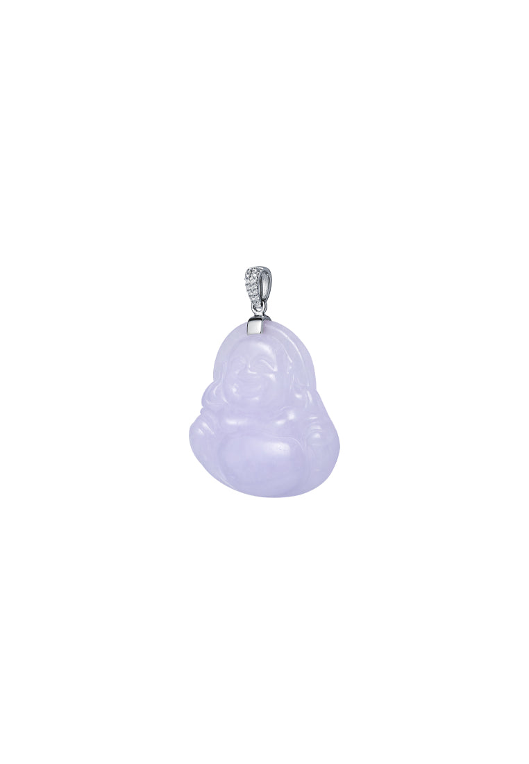 TOMEI Lilac Jade Buddha Pendant, White Gold 750