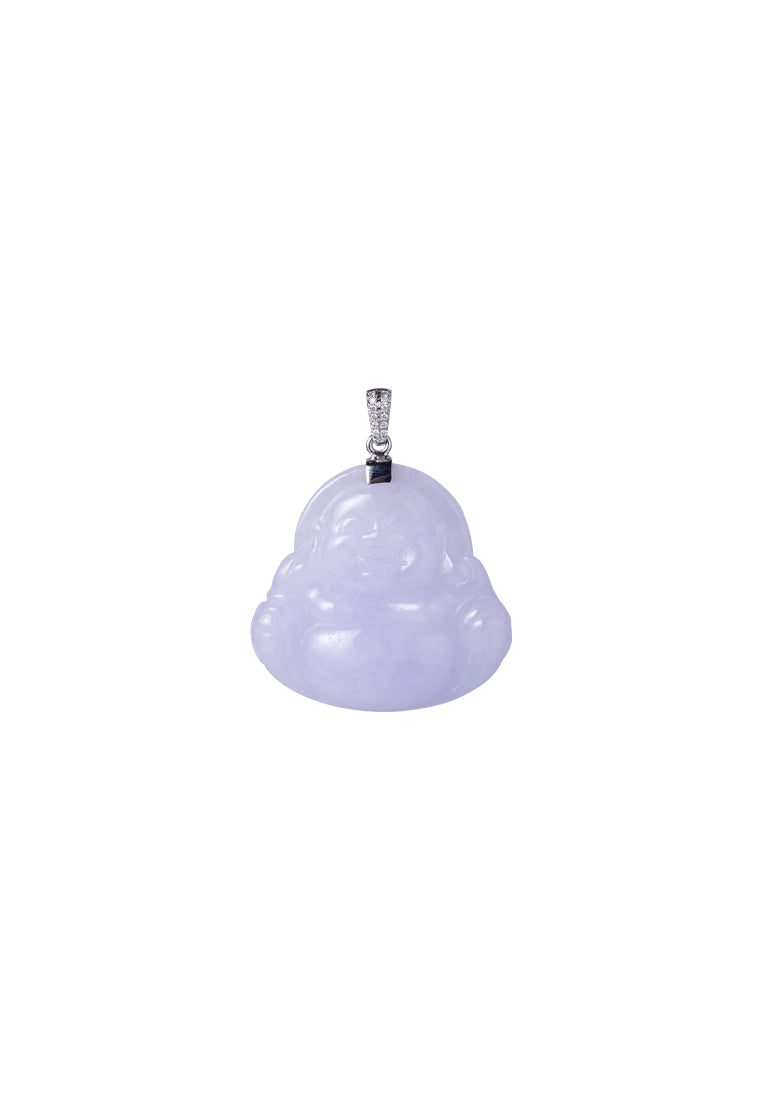 TOMEI Lilac Jade Buddha Pendant, White Gold 750