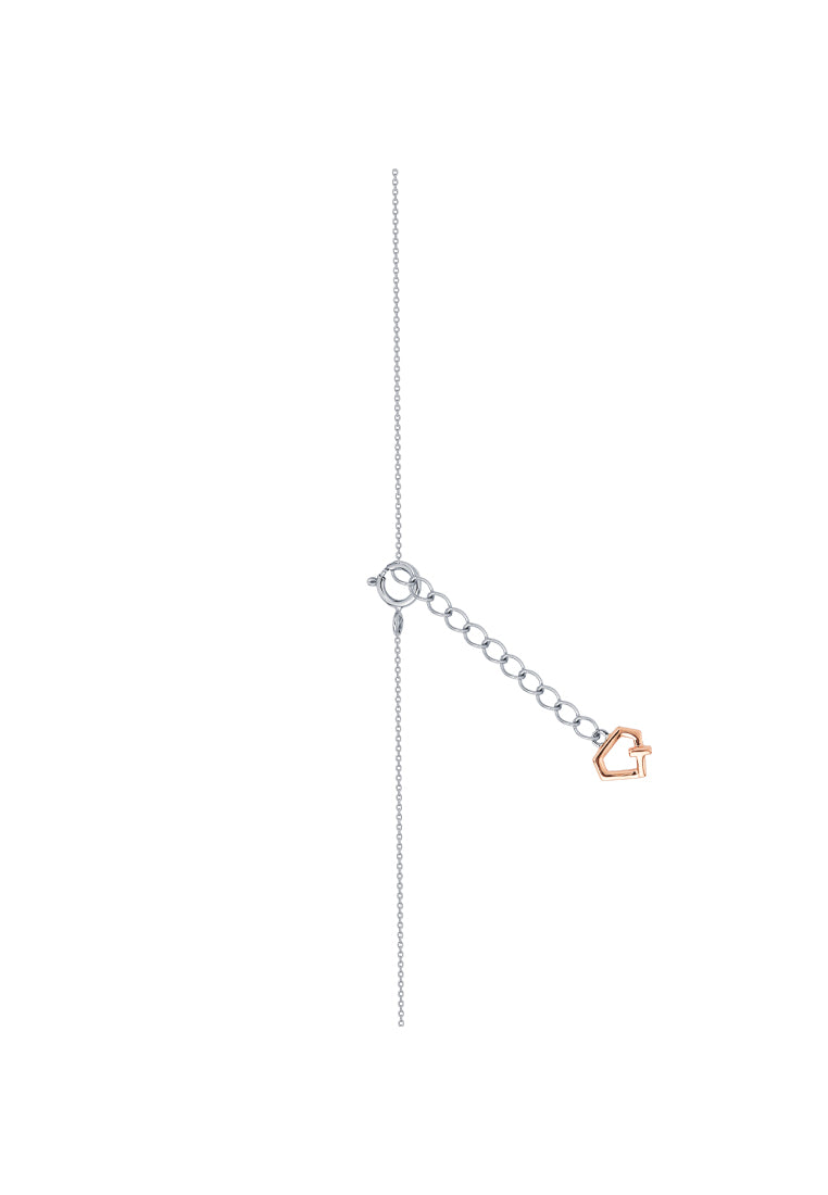 TOMEI Diamond Necklace, White+Rose Gold 750