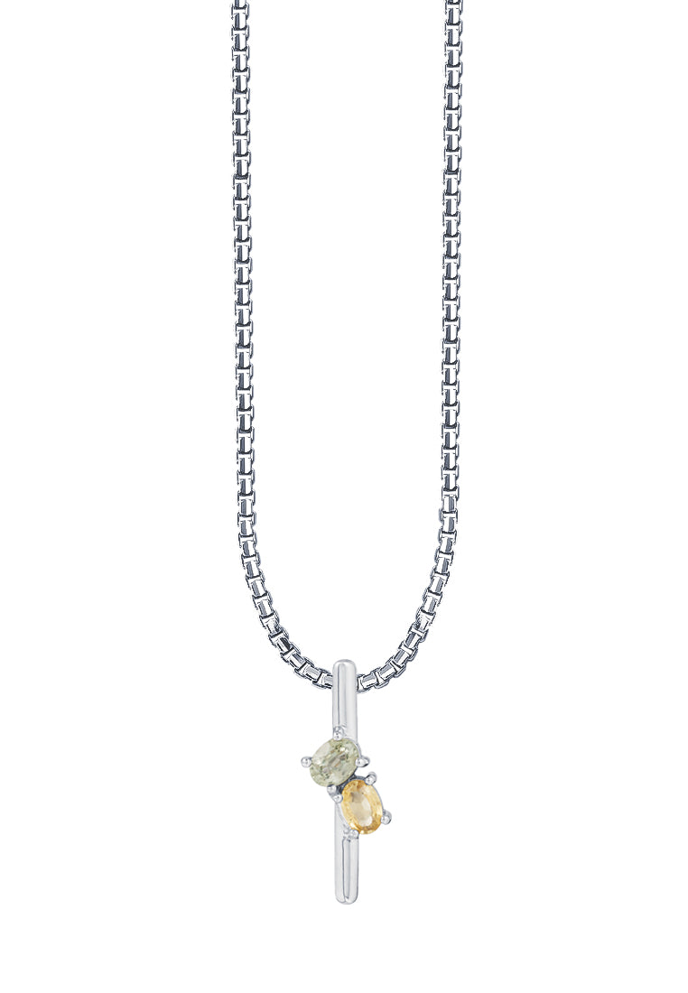TOMEI 【Online Exclusive】Fancy Sapphire Pendant, Silver