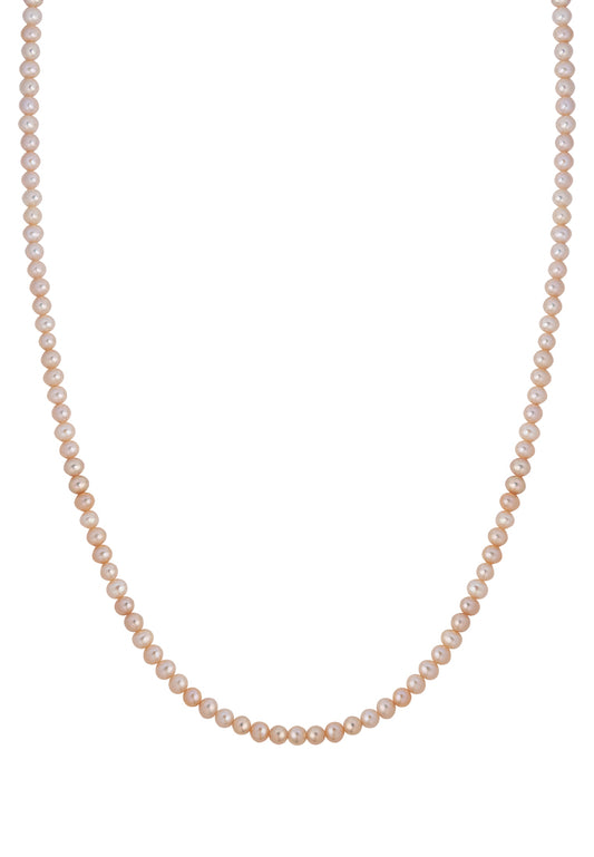 TOMEI Natural Pink Tone Pearl Necklace, White Gold 585