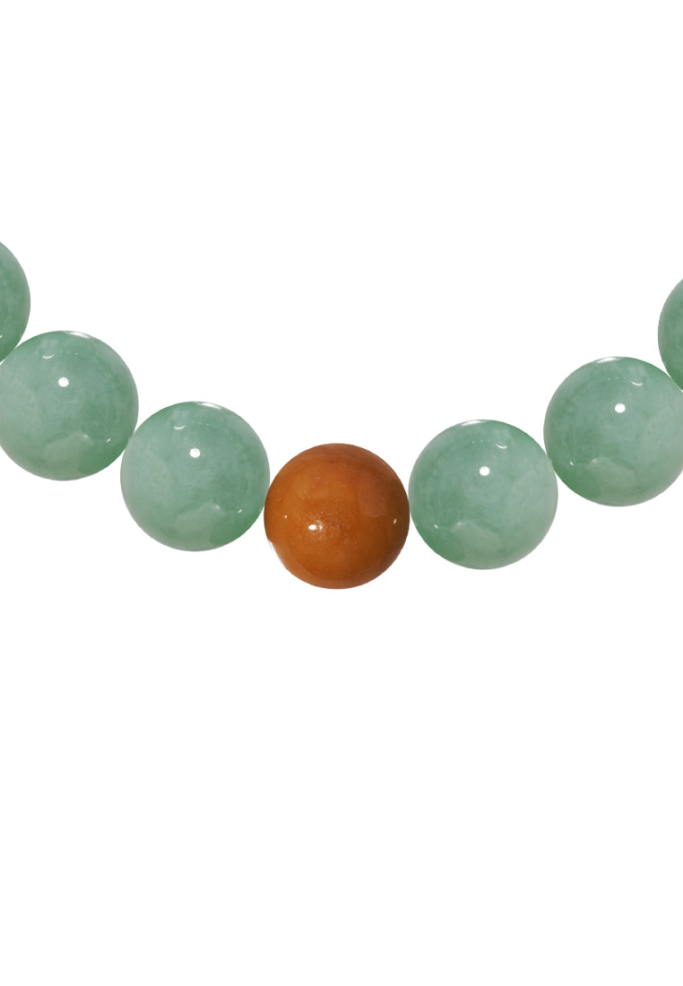 TOMEI Palace Grace, Greenish Jade Bead Bracelet