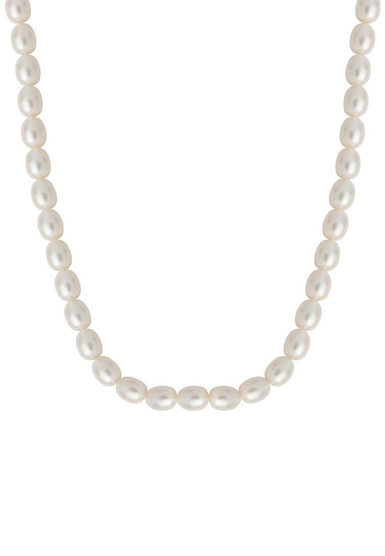 TOMEI Natural Pearl Necklace, Cream-White