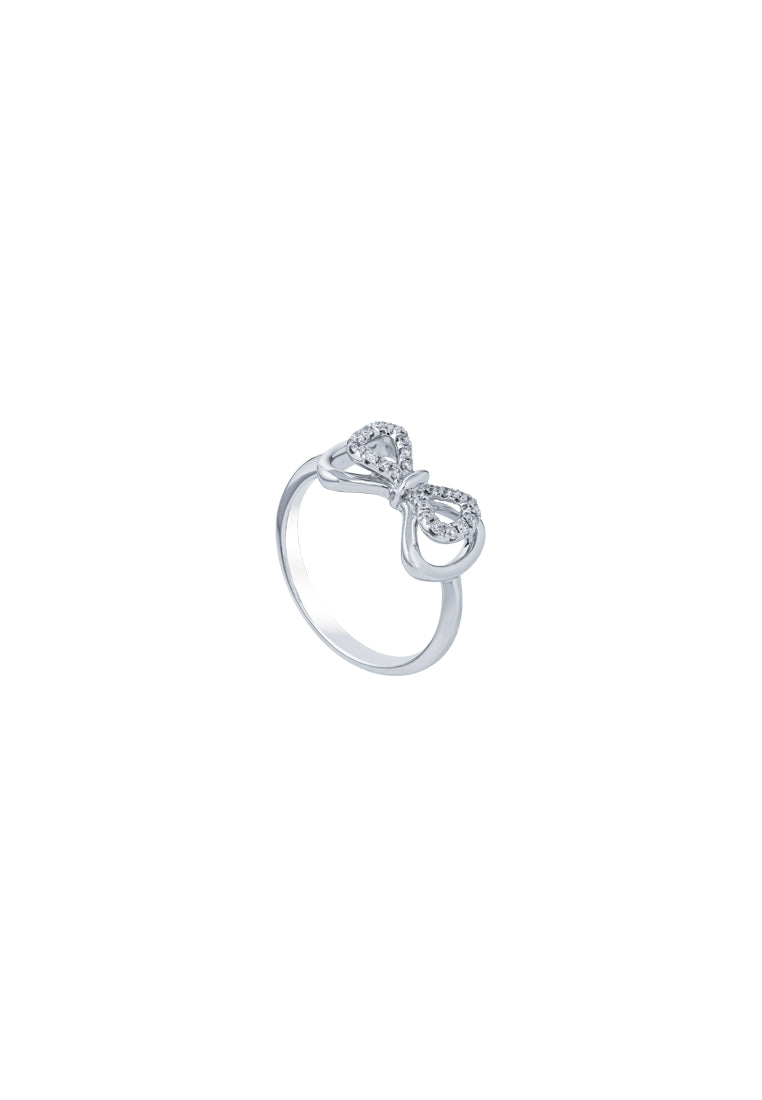 TOMEI Ribbon Ring, White Gold 375
