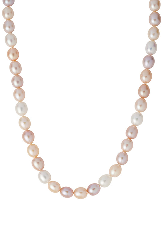 TOMEI Natural Pearl Necklace, Mixed Cream-Pink-Purple