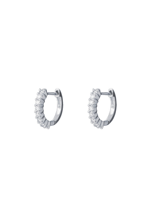 TOMEI Loop Earrings, Diamond White Gold 750