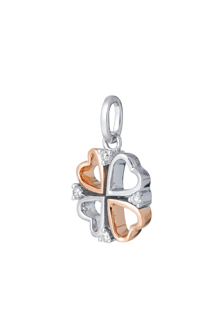 TOMEI United Of Love Diamond Pendant Set, White+Rose Gold 585