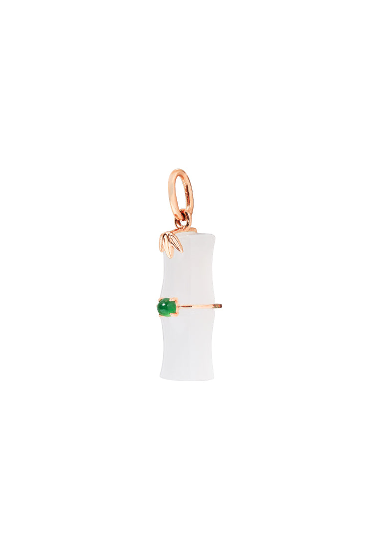 TOMEI Nephrite Collection Pendant, Rose Gold 750