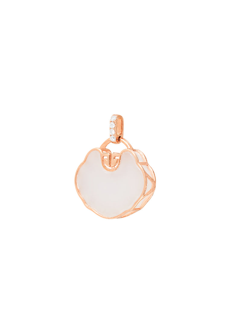 TOMEI Nephrite Collection Pendant, Rose Gold 750