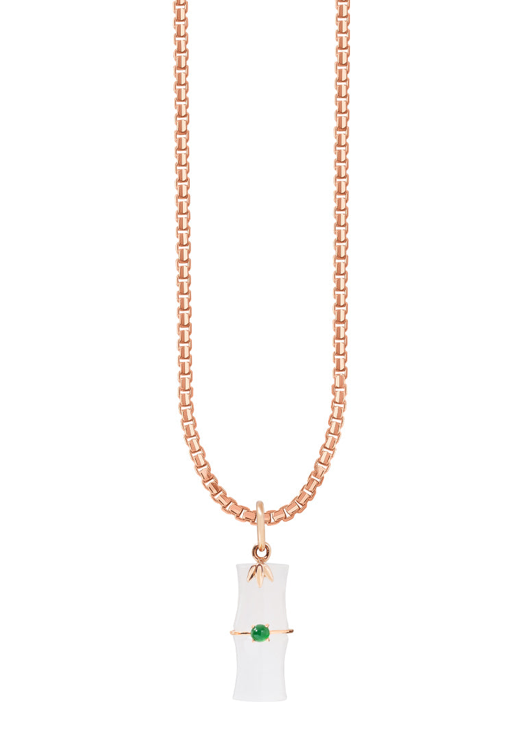 TOMEI Nephrite Collection Pendant, Rose Gold 750