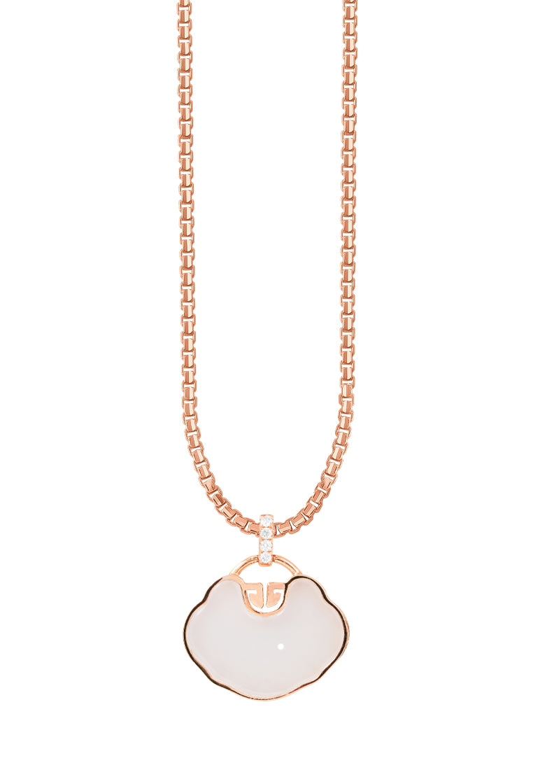 TOMEI Nephrite Collection Pendant, Rose Gold 750