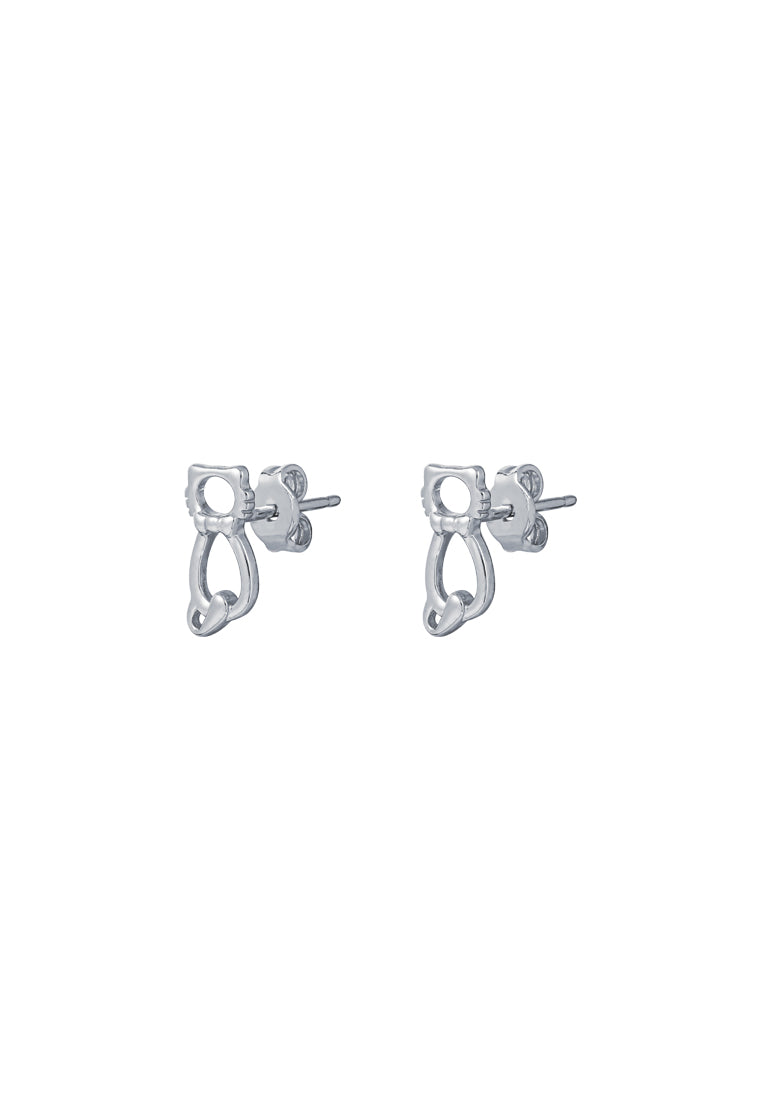 TOMEI Kitten Earrings, White Gold 585