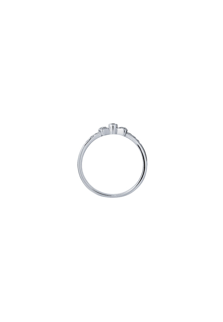 TOMEI Ribbon Ring, White Gold 375