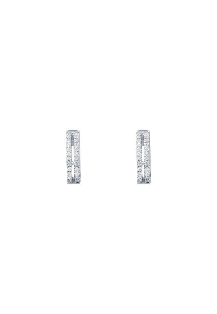 TOMEI Loop Earrings, Diamond White Gold 585