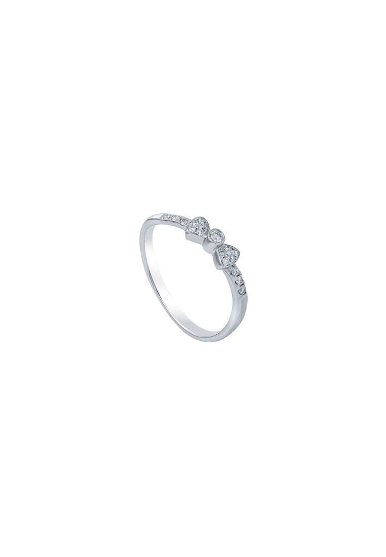 TOMEI Ribbon Ring, White Gold 375