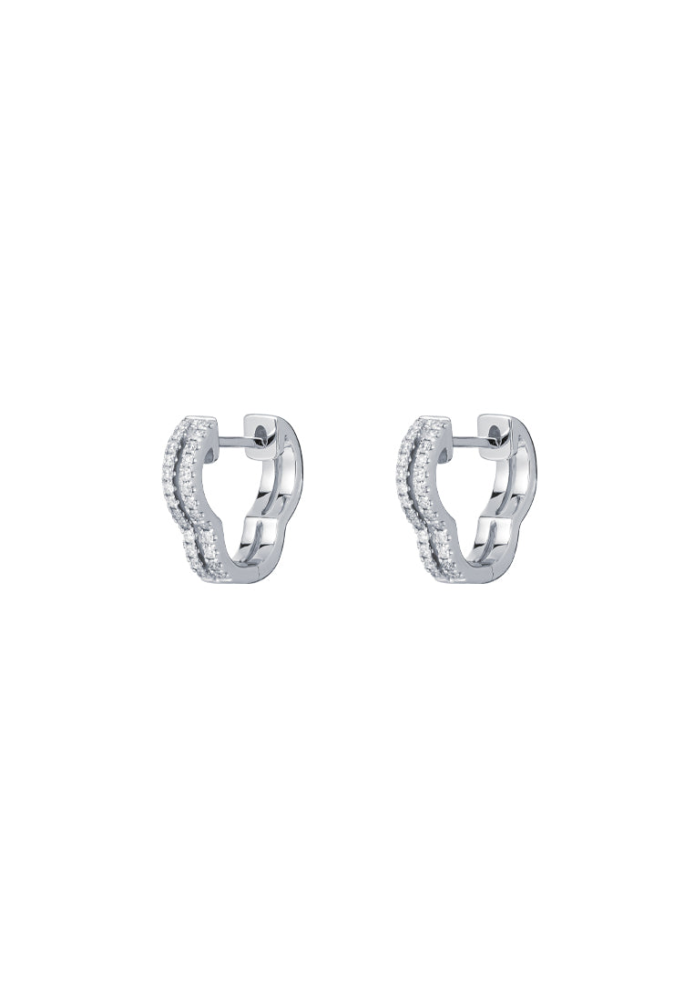 TOMEI Loop Earrings, Diamond White Gold 585