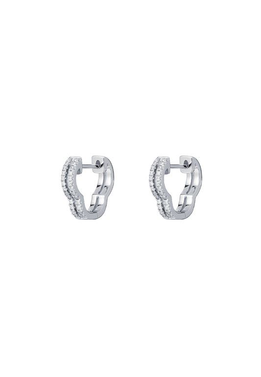 TOMEI Loop Earrings, Diamond White Gold 585