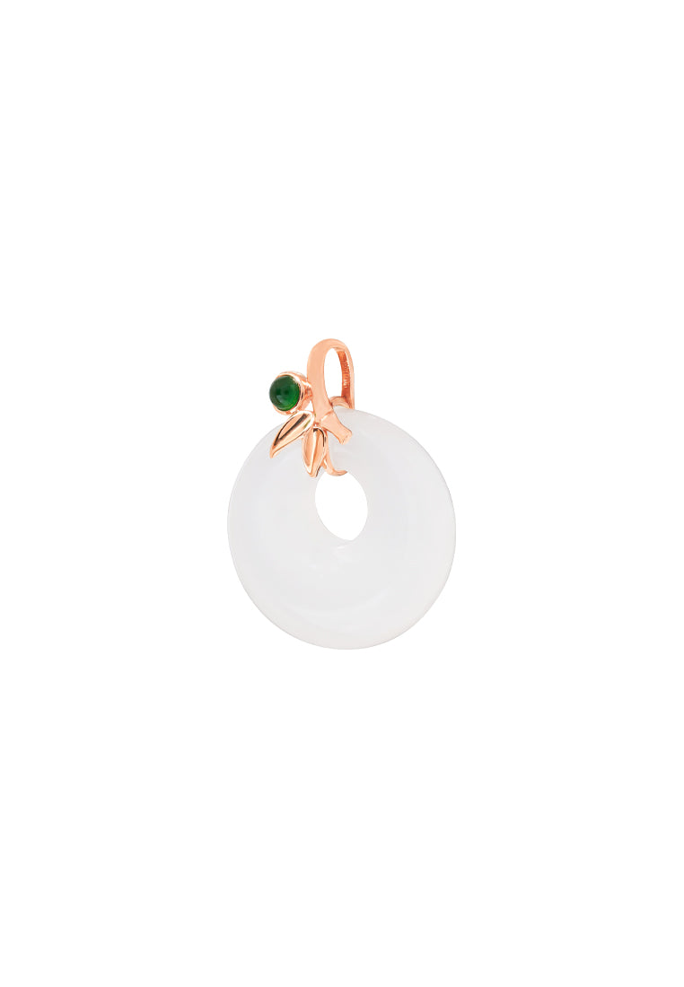 TOMEI Nephrite Collection Pendant, Rose Gold 750