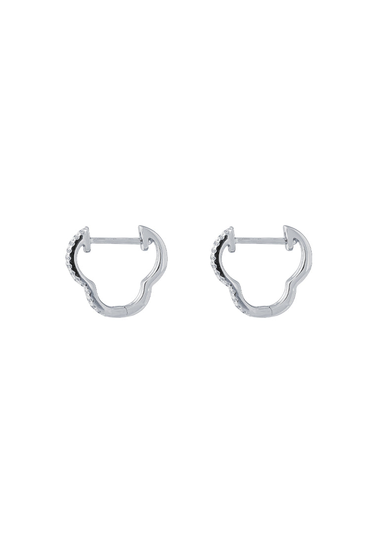 TOMEI Loop Earrings, Diamond White Gold 585