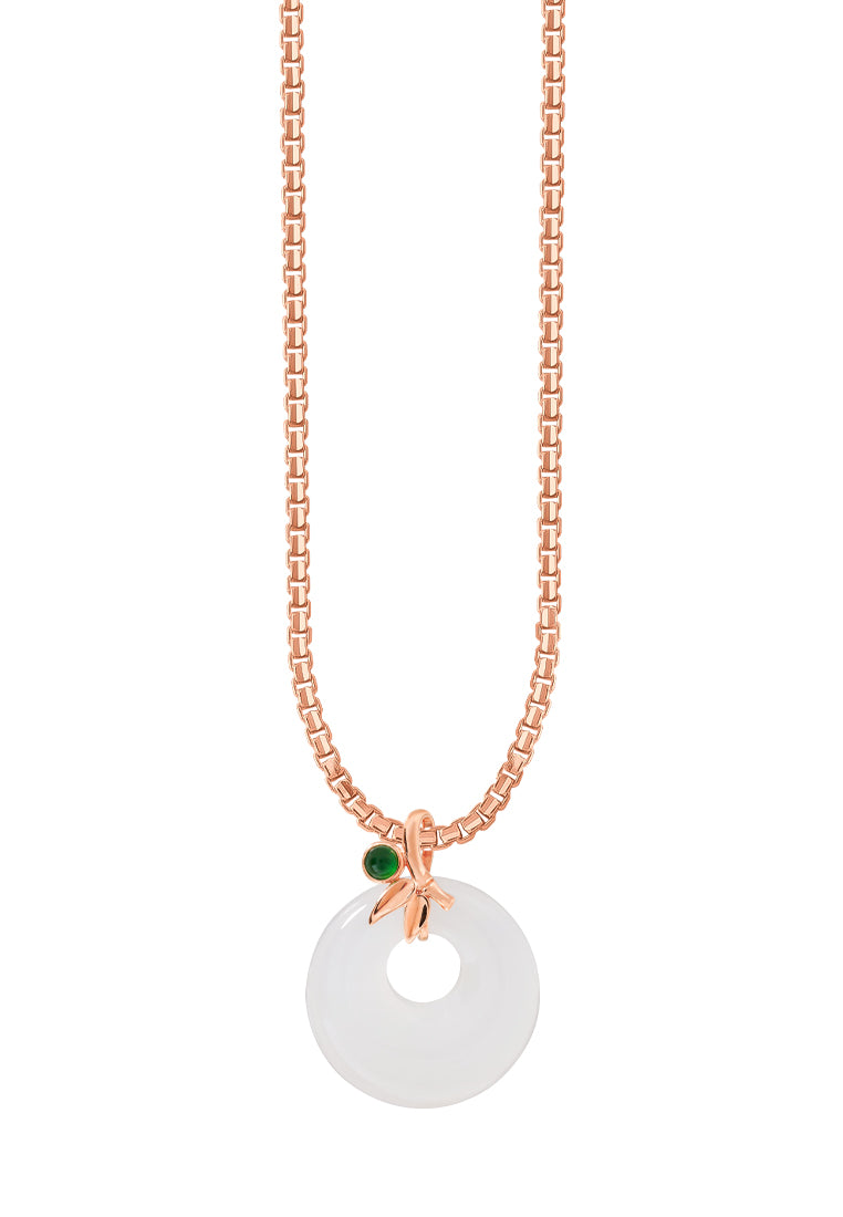 TOMEI Nephrite Collection Pendant, Rose Gold 750