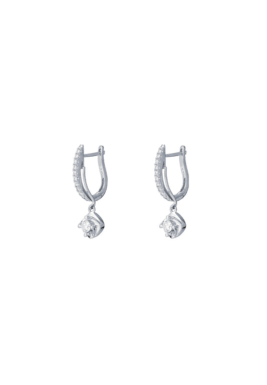 TOMEI Dangling Loop Earrings, Diamond White Gold 750