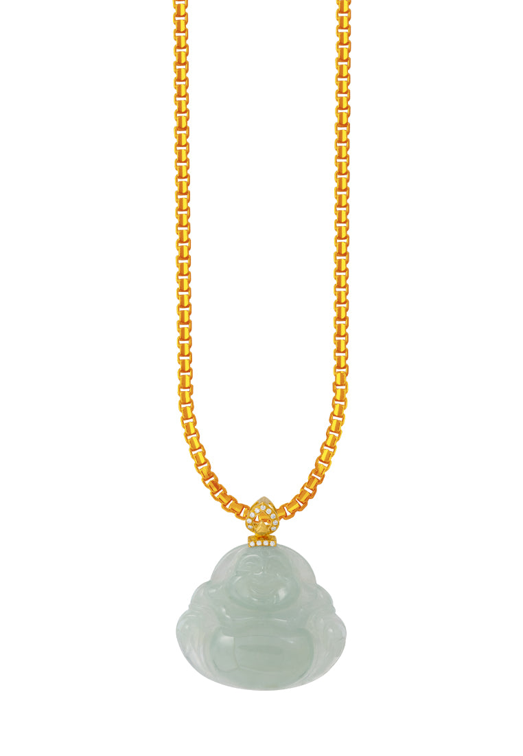 TOMEI Buddha Jade Pendant, Yellow Gold 750
