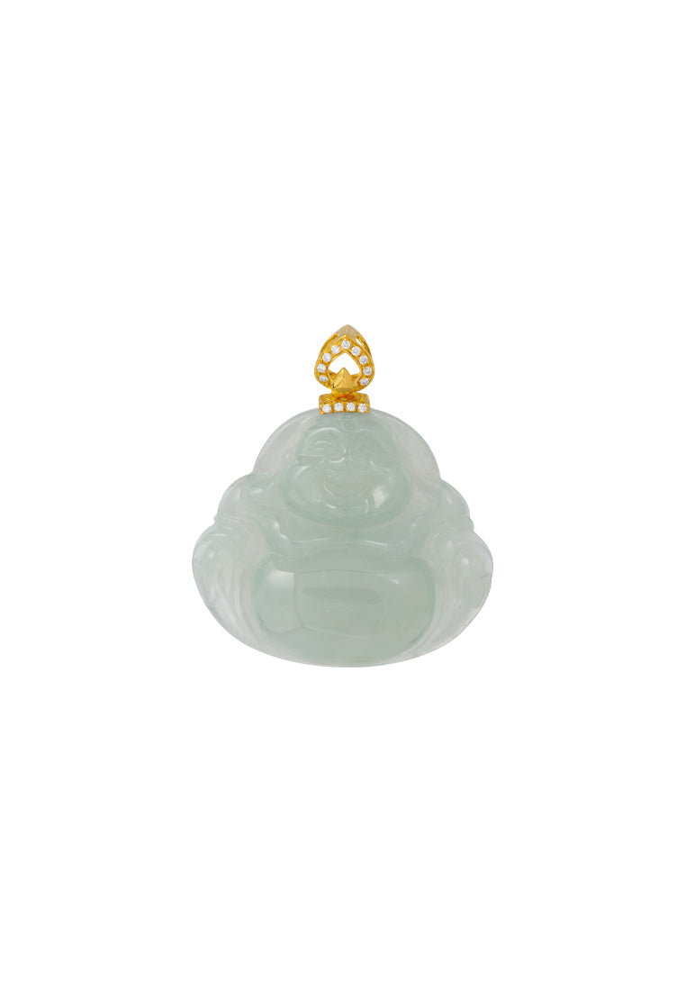 TOMEI Buddha Jade Pendant, Yellow Gold 750
