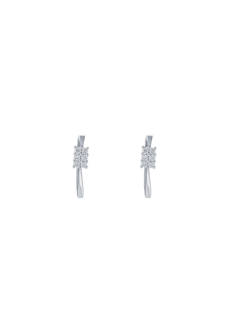 TOMEI Dianond Earrings, White Gold 585