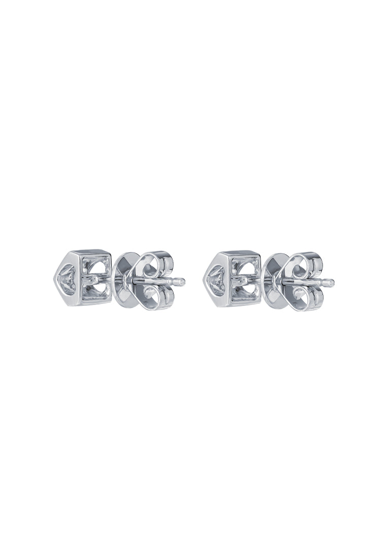 TOMEI Solitaire Earrings, Diamond White Gold 585