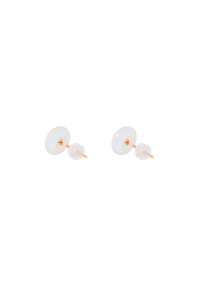 TOMEI Nephrite Collection Earrings, Rose Gold 750