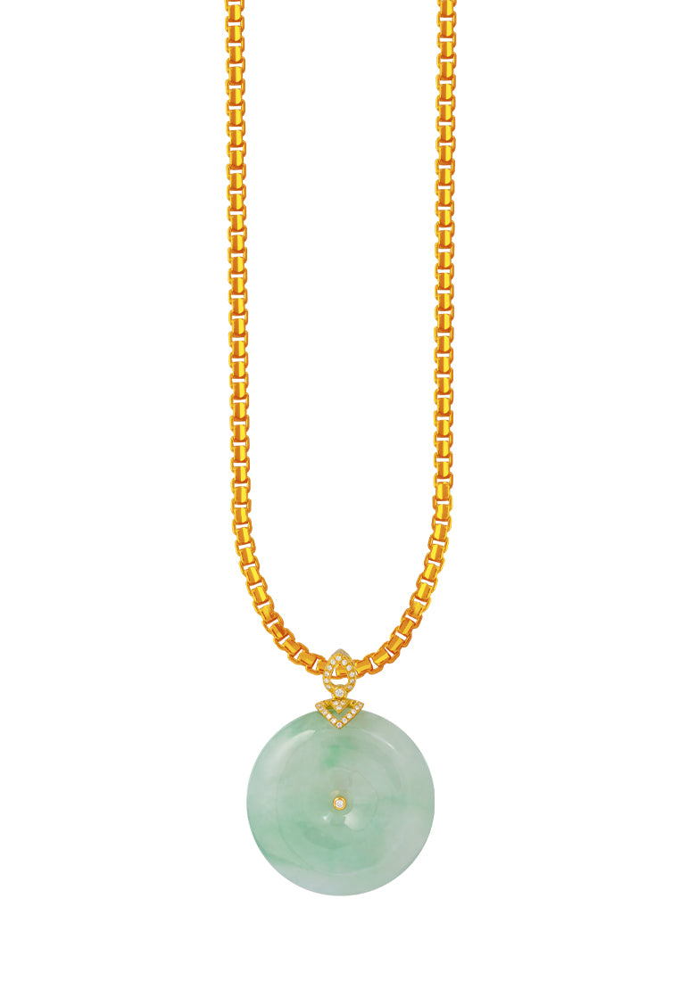 TOMEI Jadeite Pendant, Yellow Gold 750