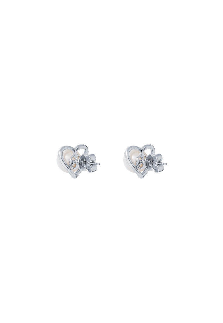 TOMEI Pearl Diamond Earrings, White Gold 585
