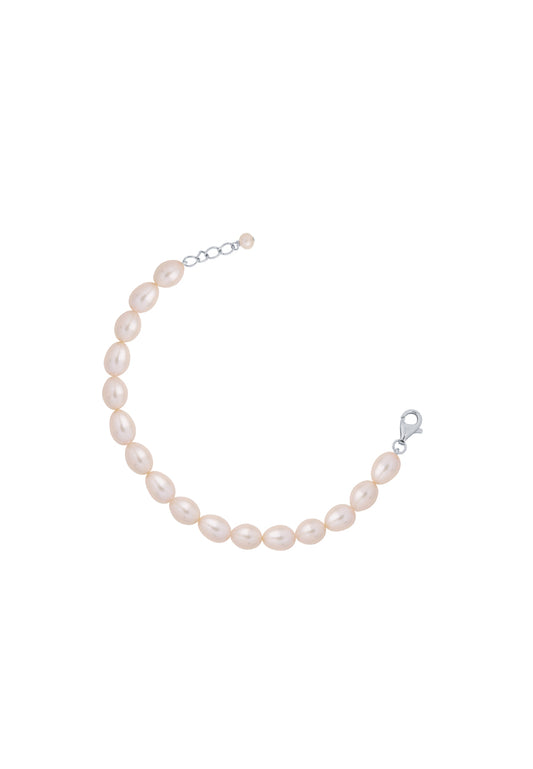TOMEI Natural Pearl Bracelet, Mixed Cream-Light Pink