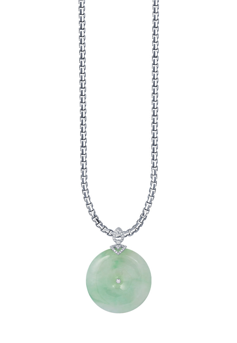 TOMEI Jadeite Pendant, White Gold 750
