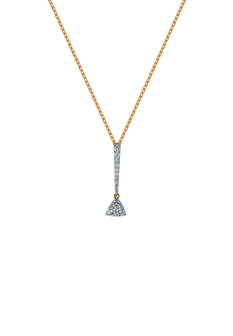 TOMEI Diamond Pendant Set, Yellow Gold 375+585