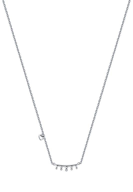 TOMEI Minimalist Diamond Necklace, White Gold 375