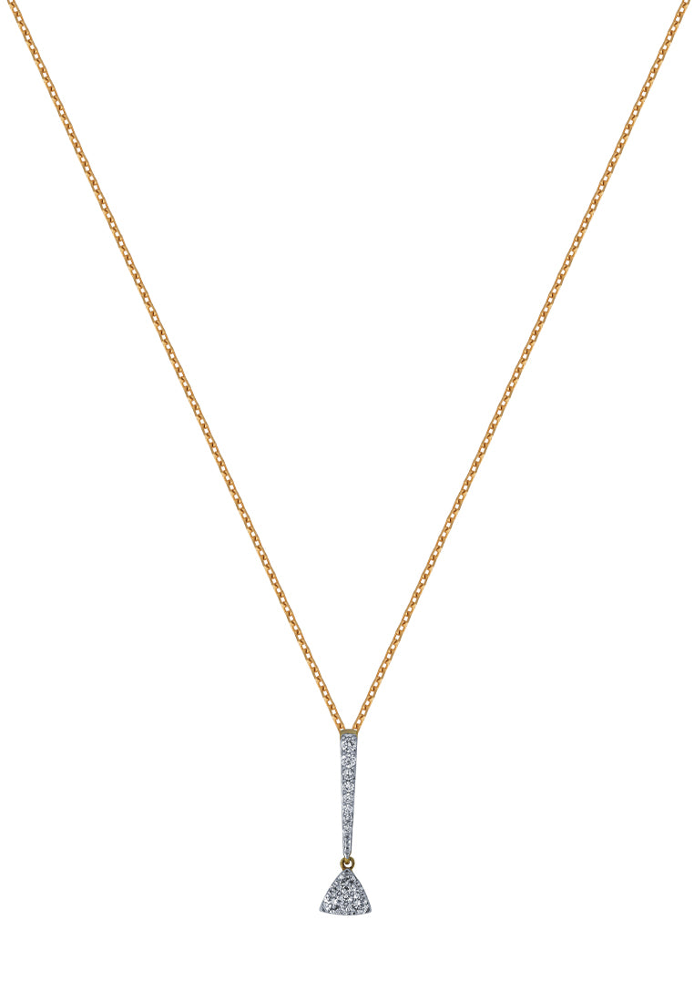 TOMEI Diamond Pendant Set, Yellow Gold 375+585