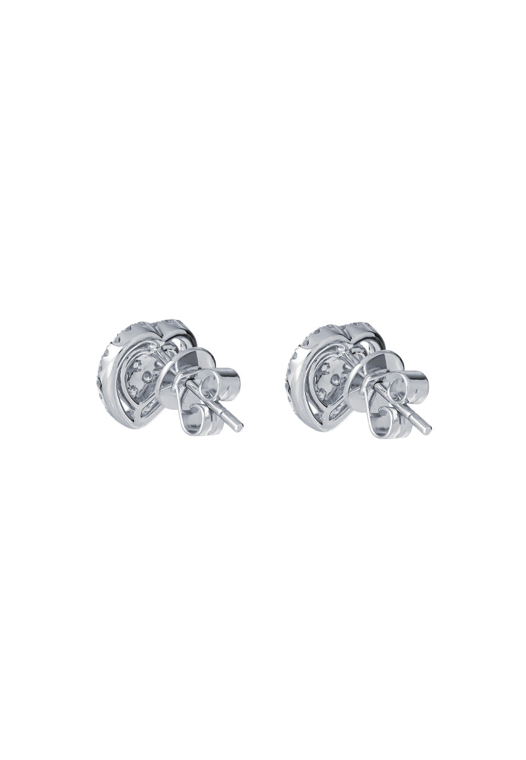 TOMEI Heart Earrings, Diamond White Gold 750