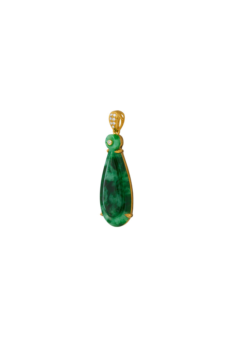 TOMEI Jadeite Pendant, Yellow Gold 750