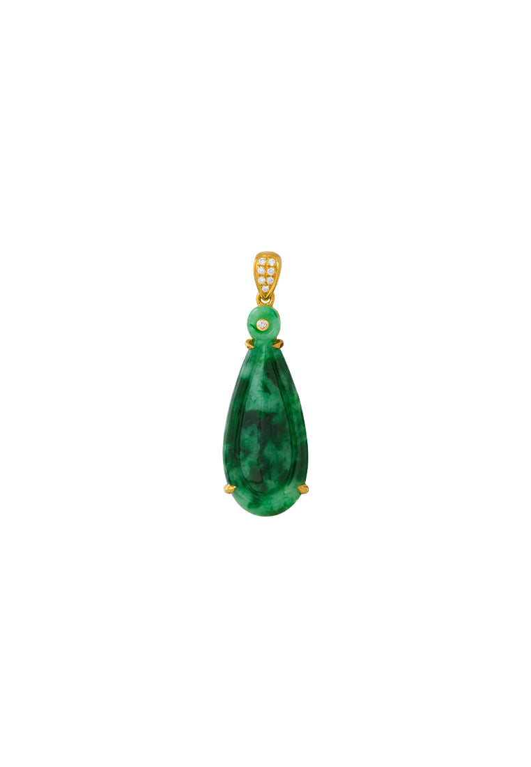 TOMEI Jadeite Pendant, Yellow Gold 750